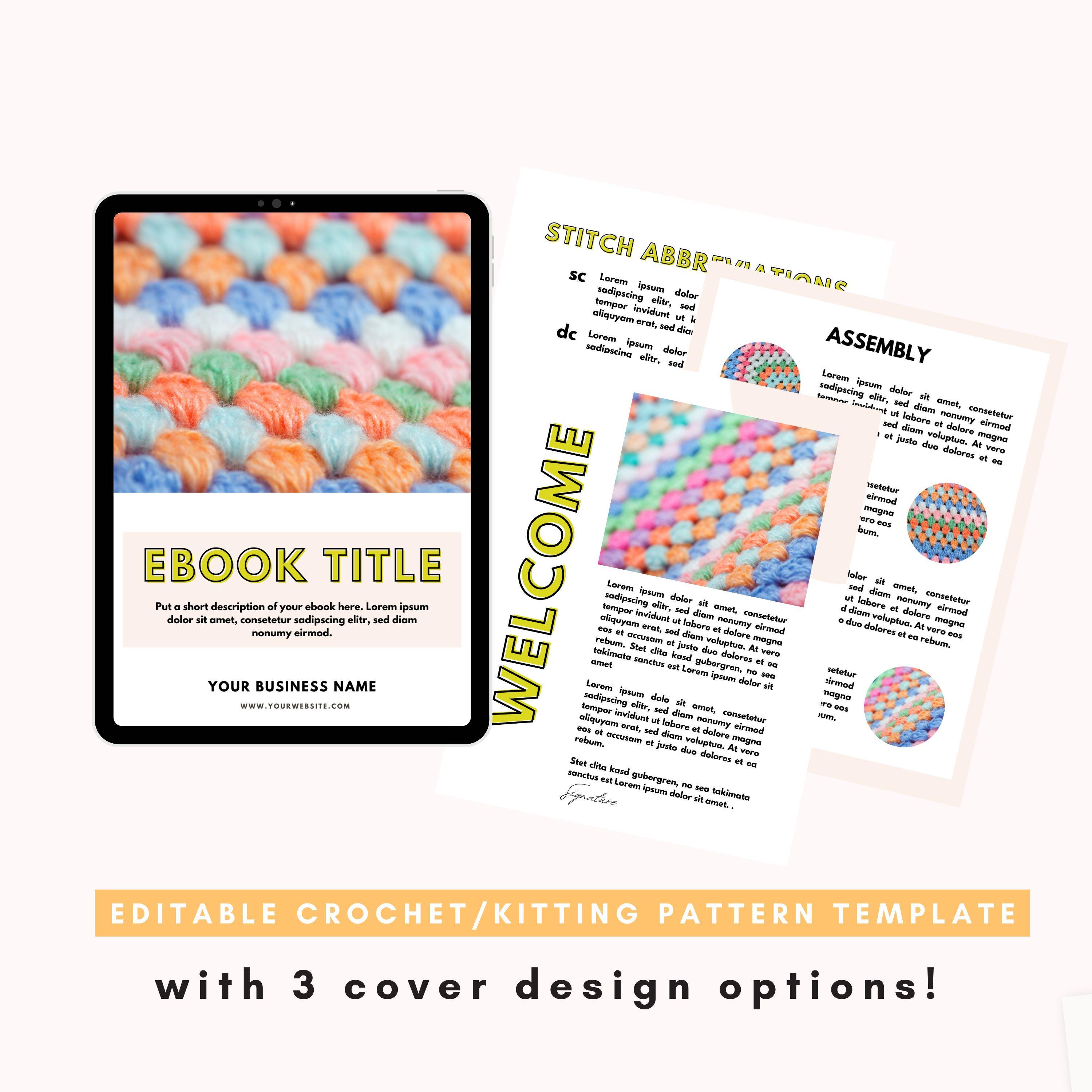 Crochet & Knitting Pattern Template | Editable PDF Pattern Pages ...