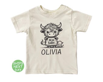 Personalized New Baby Cow Shirt: Custom Back to School Tee