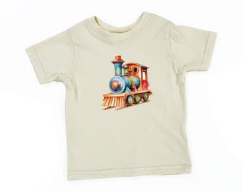 Vintage Wood Train Kids Shirt - Retro Toddler & Youth Tee