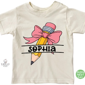 Back to School Girls Name Shirt - Personalized Kids Tee - First day of School Custom Shirt - Kids Back to School Outfit