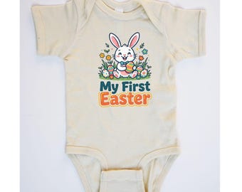 My First Easter Baby Onesie®: Bunny Spring Bodysuit Natural