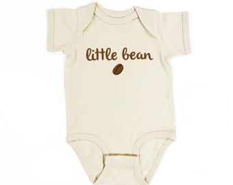 Little Bean Coffee Graphic Baby Bodysuit - Natural Color, Baby Shower Gift
