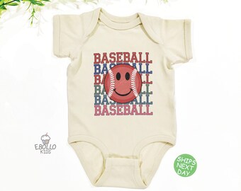 Mono de béisbol retro para bebé®: mono divertido para el día del partido deportivo