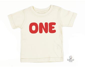 Camiseta de primer cumpleaños para bebé: Conjunto clásico de un año - Camiseta natural
