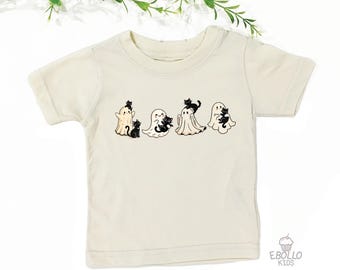 Chemise pour tout-petits chats fantômes d'Halloween: T-shirts enfant