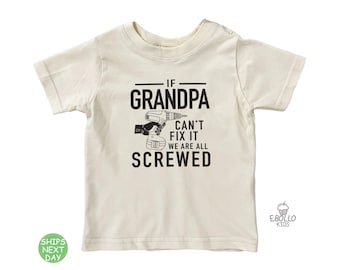 Consigue tu camiseta personalizada para bebé: Si el abuelo no puede arreglarlo - Camiseta retro personalizada para niño pequeño