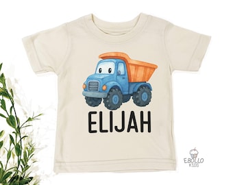 Personalized Dump Truck Birthday Shirt - Custom Name Toddler Tee
