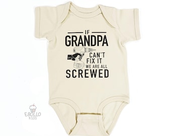 Mono de bebé divertido "Si el abuelo no puede arreglarlo" - Body infantil retro natural