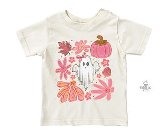 Chemise florale pour bébé fantôme: Halloween effrayant T-shirts enfant