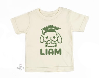 Personalized Graduation Bunny Shirt: Retro Baby Tee