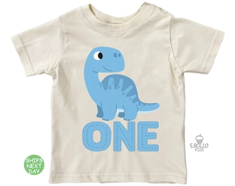 First Birthday Dino Shirt: Boho One Year Old Toddler Tee