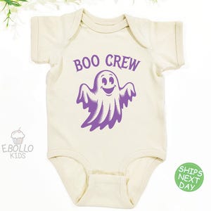 Boo Crew Halloween Onesie® - Kids Ghost Name Toddler Bodysuit - Cute Baby Ghost Onesie® - Custom Retro Halloween Baby Bodysuit