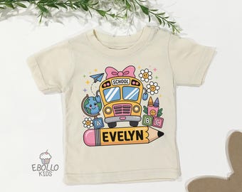 Camiseta personalizada para niña de regreso a clases: camiseta con nombre personalizado