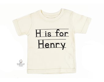 Custom Letter Is for Name Kids Shirt - Personalized Name Back to School Outfit