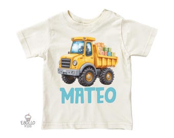 Chemise camion à benne basculante personnalisée pour bébé/enfant en bas âge - Rentrée scolaire