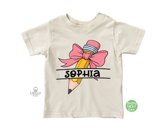 Personalized Back to School Girls' Name Shirt: Custom Kids Tee