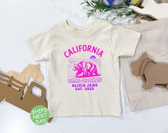 Camiseta personalizada para bebé: nombre y fecha de California