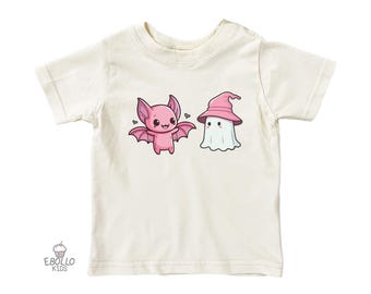 T-shirt bébé fantôme et chauve-souris - T-shirt d'Halloween