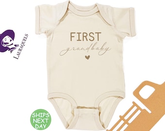 First Grandbaby Onesie®: Grandma/Grandpa Gift, New Baby Arrival Bodysuit