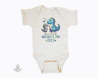 Nuestro primer body de dinosaurio para el Día de la Madre® - Divertido en algodón natural