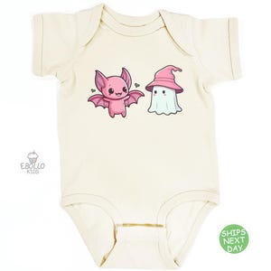 Cute Ghost Onesie® - Ghost Baby Bat Bodysuit - Spooky Halloween Bodysuit - Ghost Natural Onesie® - Boo Baby Bodysuit - Spooky Season Onesie®
