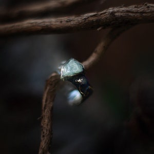 Pookie Fairy Mushroom silver ring with green Calcite, mushroom, fairy, faery, witch, autumn, elven, silver, gemstone, magick, forest, fall