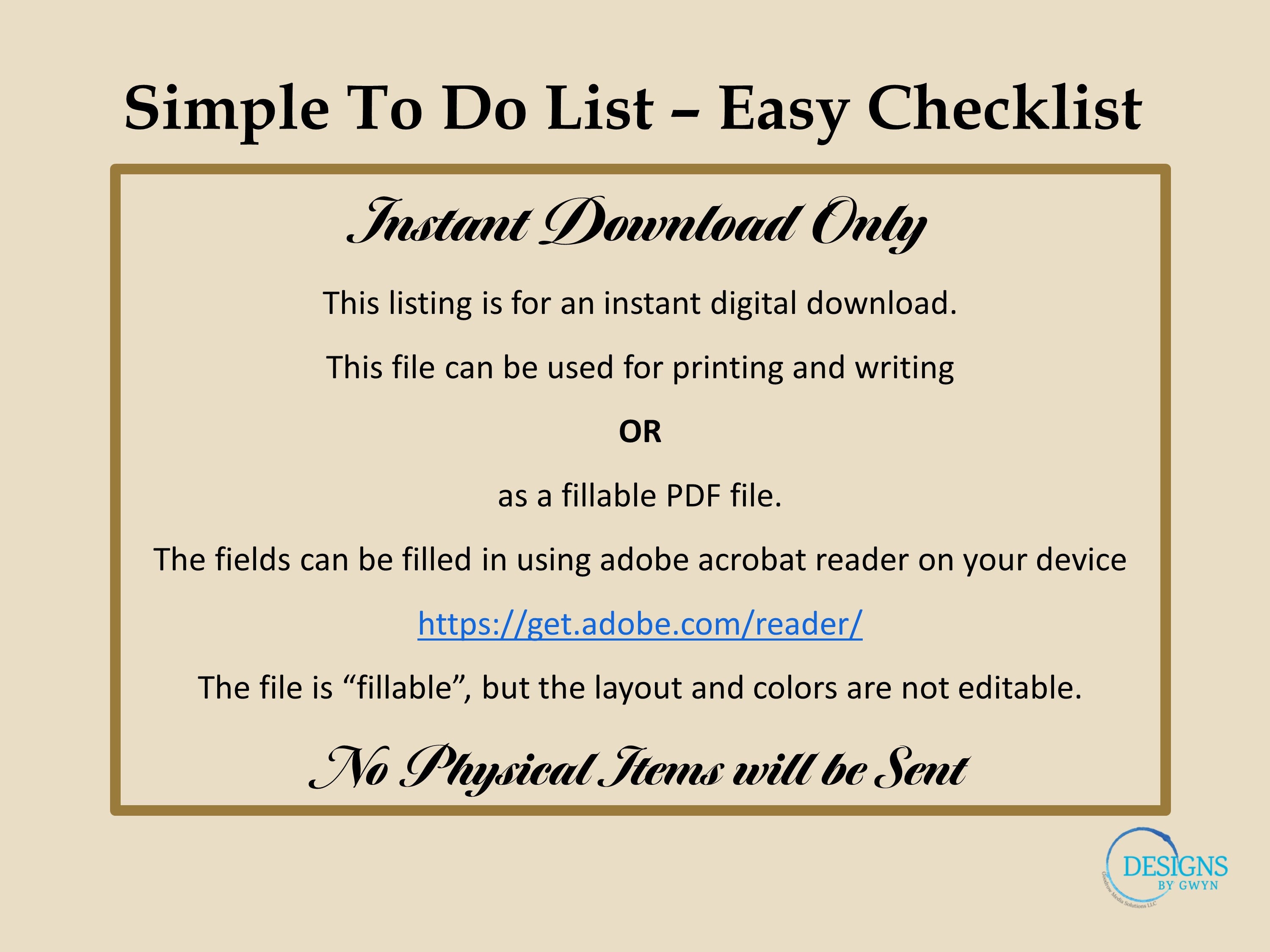Fillable Checklist Templates, Pretty Colors (PDF Editable Bundle) - Etsy