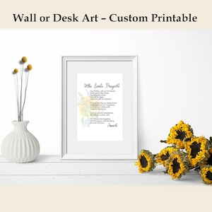 Bible Verse Print, The Lord&#39;s Prayer Printable Art, Scripture Printable for Church, Home Decor or Office, Inspirational Quote Printable Gift