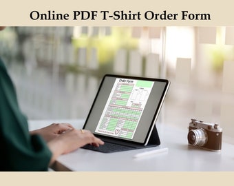 Custom T-Shirt Order Form, Printable and Fillable/Editable PDF, Instant Download-8.5 X 11 Letter Size Business Template for Crafters, Shirt