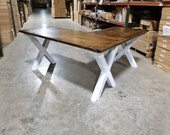 L-Shaped wood desk Both Sides Included FREE SHIPPING, corner desk, rustic desk, minimalist desk, l shaped desk, computer desk