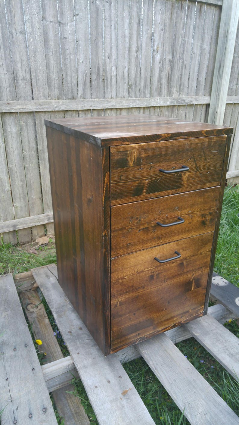 Rustic Rolling Wooden File Office Storage Drawer Etsy