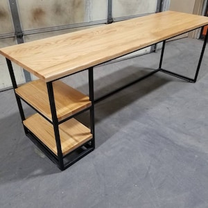 Welded Metal Industrial Desk, FREE SHIPPING, Loft Design, Heavy Duty Oak Wood Desk , Computer Desk