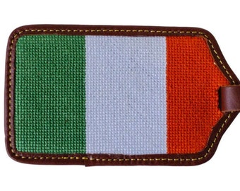Italian Flag Needlepoint Luggage Tag