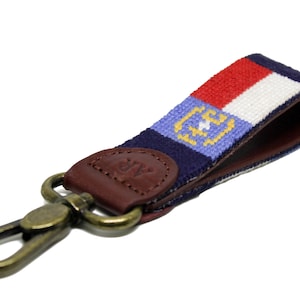 North Carolina Flag Needlepoint Key Fob