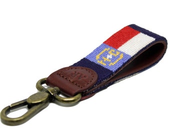 North Carolina Flag Needlepoint Key Fob