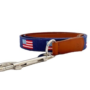 American Flag Needlepoint Leash