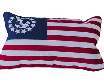Yacht Ensign Needlepoint Pillow