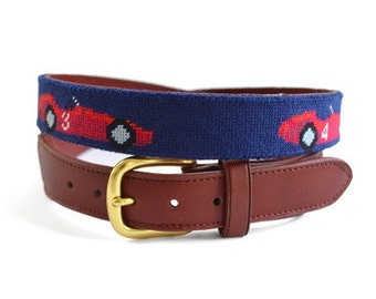 Race Car Needlepoint Belt