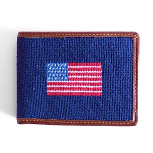 Cartera bordada con la bandera de Estados Unidos