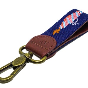 Fishing Lure Needlepoint Key Fob
