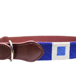 Nautical Needlepoint Dog Collar