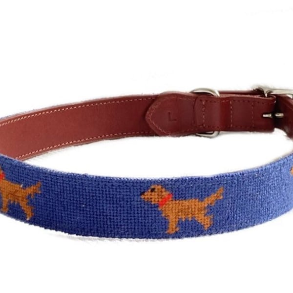 Golden Retriever Needlepoint Belt Etsy
