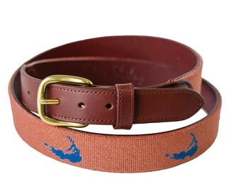Nantucket Needlepoint Belt
