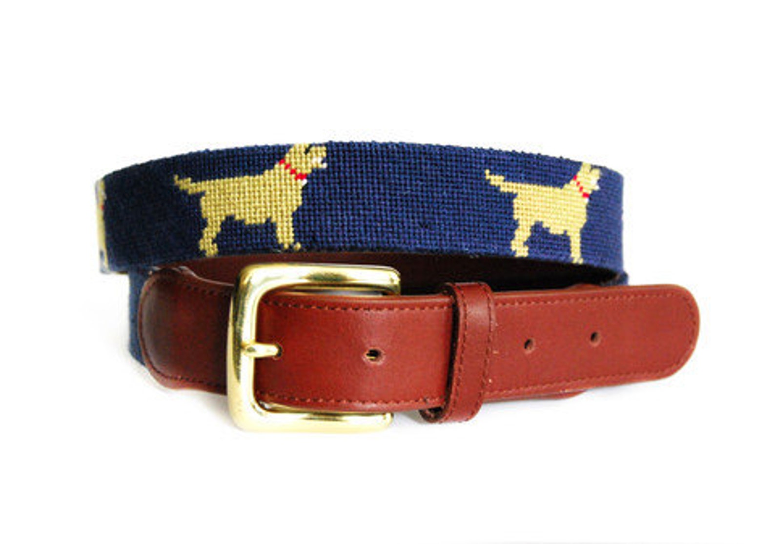 Golden Retriever Needlepoint Belt Etsy