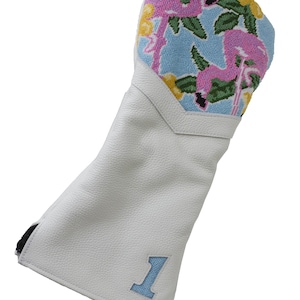 Flamingo Needlepoint Golf Headcover