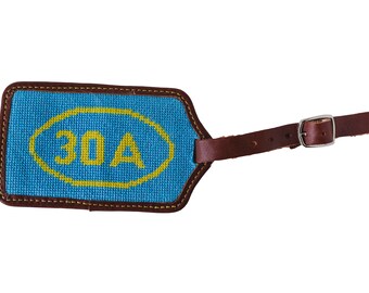 Sunny Florida Needlepoint Luggage Tag