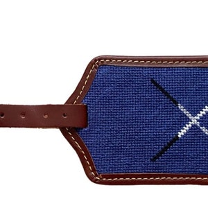 Golf Clubs Needlepoint Luggage Tag