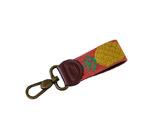 Pineapple Needlepoint Key Fob