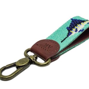 Marlin Needlepoint Key Fob