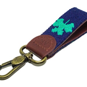 Shamrock Needlepoint Key Fob by Asher Riley
